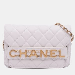 Chanel White Medium Quilted Calfskin Enchained Flap Bag, Shoulder Bags - Luxury Closet catalog