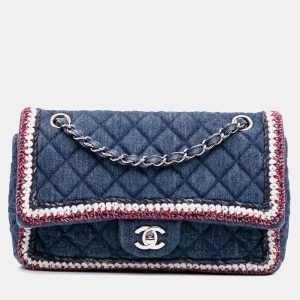 Chanel Blue Quilted Denim Classic Single Flap Bag, Shoulder Bags - Luxury Closet catalog