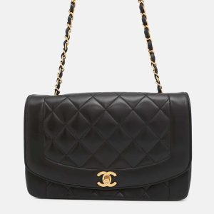Chanel Diana Matelasse Black Lambskin Chain Shoulder Bag, Handbags - Luxury Closet catalog
