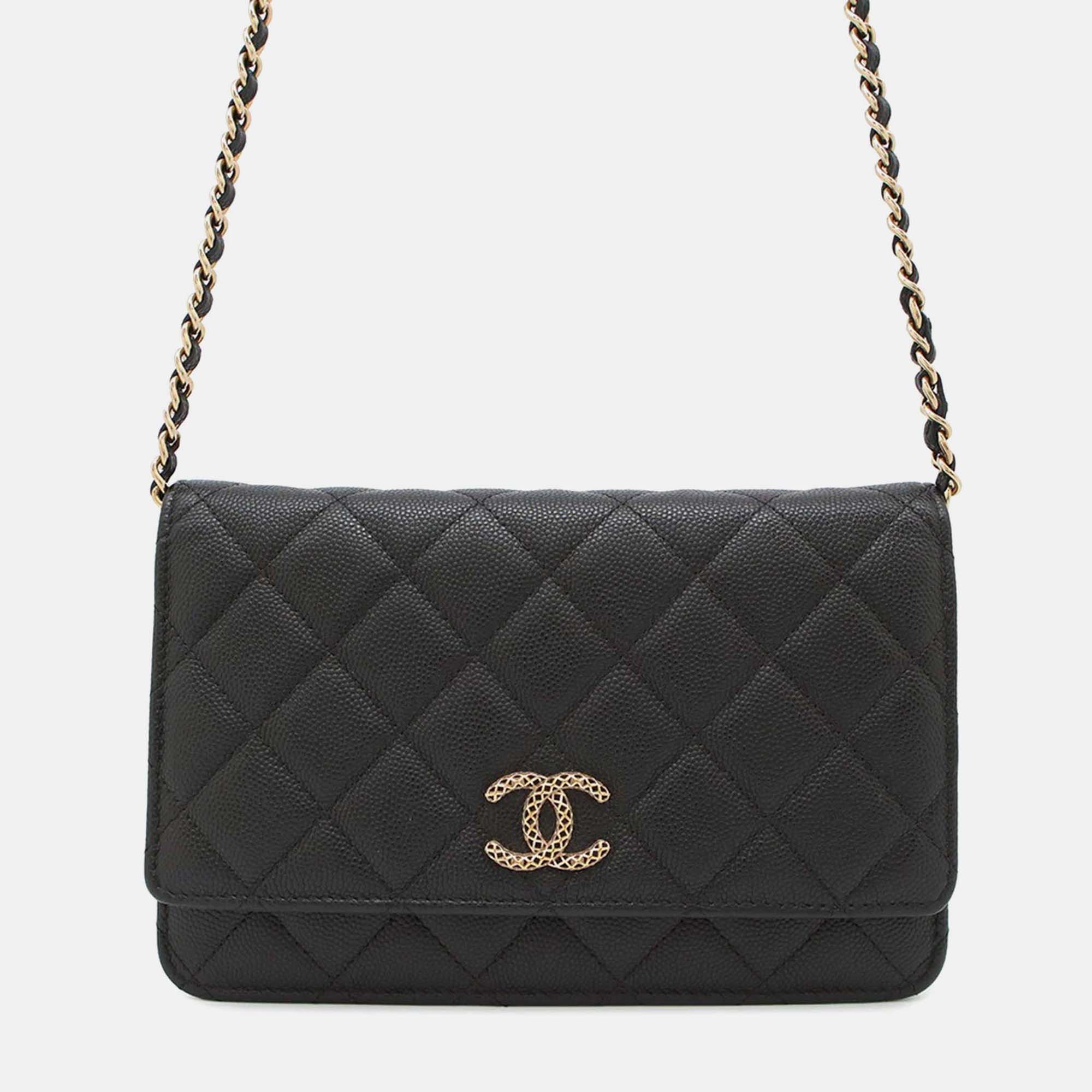 Chanel Classic Black Caviar Leather Wallet On Chain, Wallets & Money Clips - Luxury Closet catalog