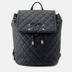 Chanel CC Filigree Black Caviar Leather Backpack, Backpacks - Luxury Closet catalog