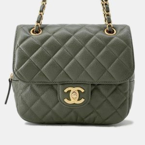 Chanel Matelasse Khaki Caviar Leather Chain Shoulder Bag, Handbags - Luxury Closet catalog
