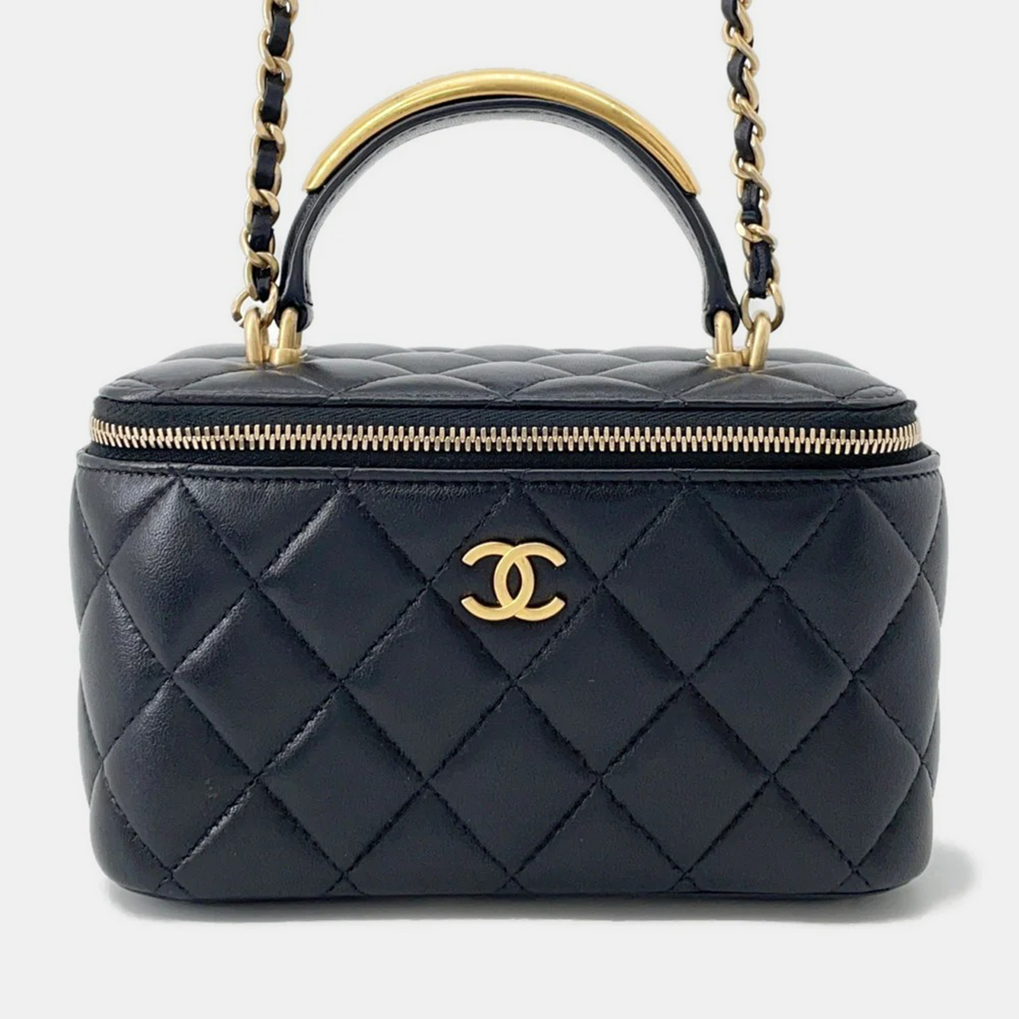 Chanel Matelasse Top Handle Black Lambskin Chain Vanity Bag, Satchels - Luxury Closet catalog