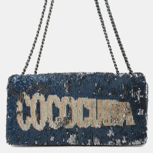 Chanel Coco Cuba Navy Silver Sequins Leather Chain Shoulder Bag, Handbags - Luxury Closet catalog