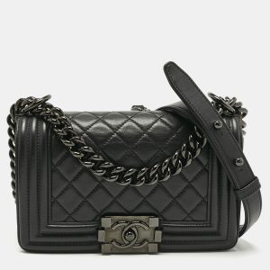 Chanel Black Quilted Leather Small Boy Flap Bag, Shoulder Bags - Luxury Closet catalog