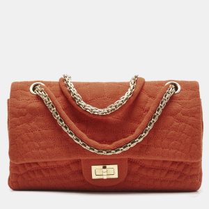 Chanel Orange Quilted Jersey Classic 225 Reissue 2.55 Flap Bag, Shoulder Bags - Luxury Closet catalog