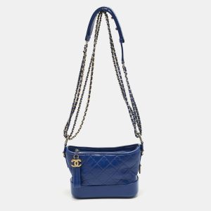 Chanel Blue Quilted Leather Small Gabrielle Bag, Shoulder Bags - Luxury Closet catalog