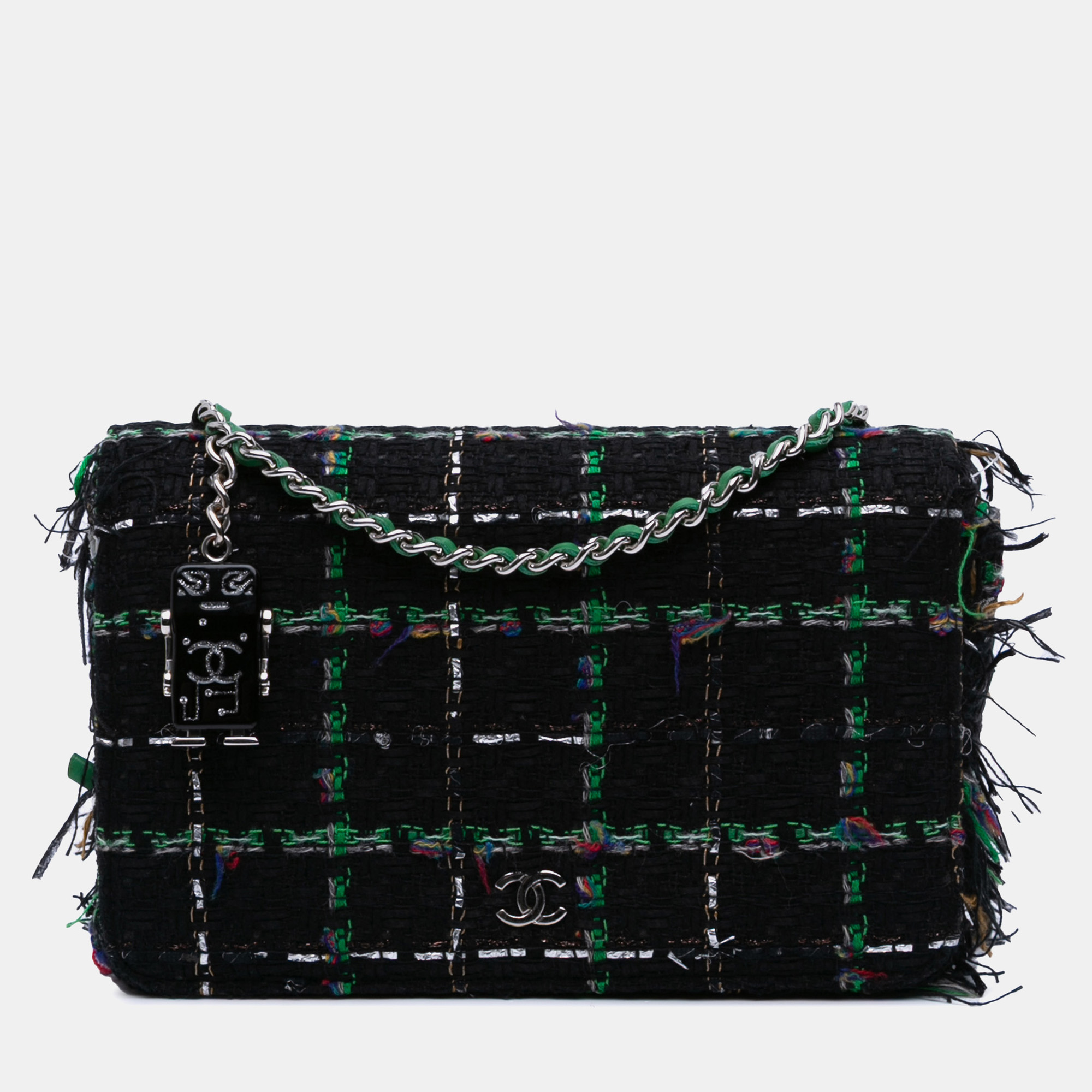 Chanel Black Quilted Boucle Tweed Robot Charm Wallet On Chain, Wallets & Money Clips - Luxury Closet catalog