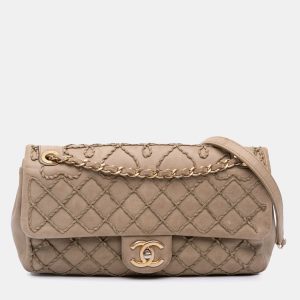 Chanel Brown Calfskin Stitched Motif Flap, Shoulder Bags - Luxury Closet catalog