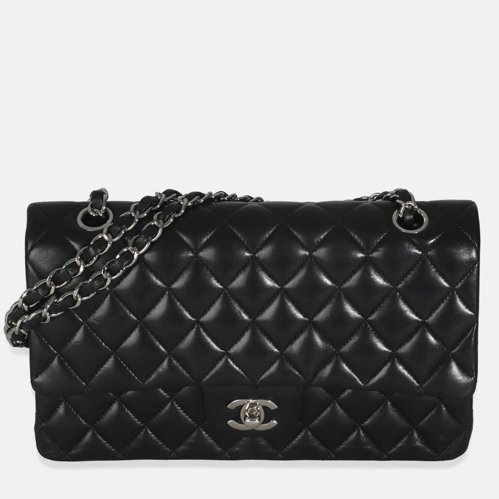 Chanel Black Quilted Lambskin Medium Classic Double Flap Bag, Handbags - Luxury Closet catalog