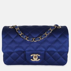 Chanel Navy Quilted Satin Mini Rectangular Classic Flap, Handbags - Luxury Closet catalog