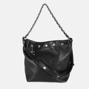 Chanel Black Quilted Calfskin CC Large Button Bucket Bag, Tote Handbags - Luxury Closet catalog