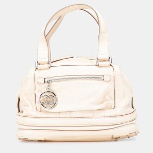 Chanel Beige Goatskin Square Stitch Essential Bowler, Satchels - Luxury Closet catalog