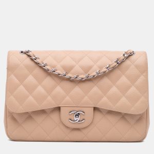 Chanel Beige Jumbo Classic Caviar Double Flap Bag, Shoulder Bags - Luxury Closet catalog