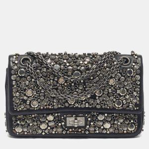 Chanel Black Leather Paris-Bombay Collection 225 Reissue 2.55 Flap Bag, Shoulder Bags - Luxury Closet catalog