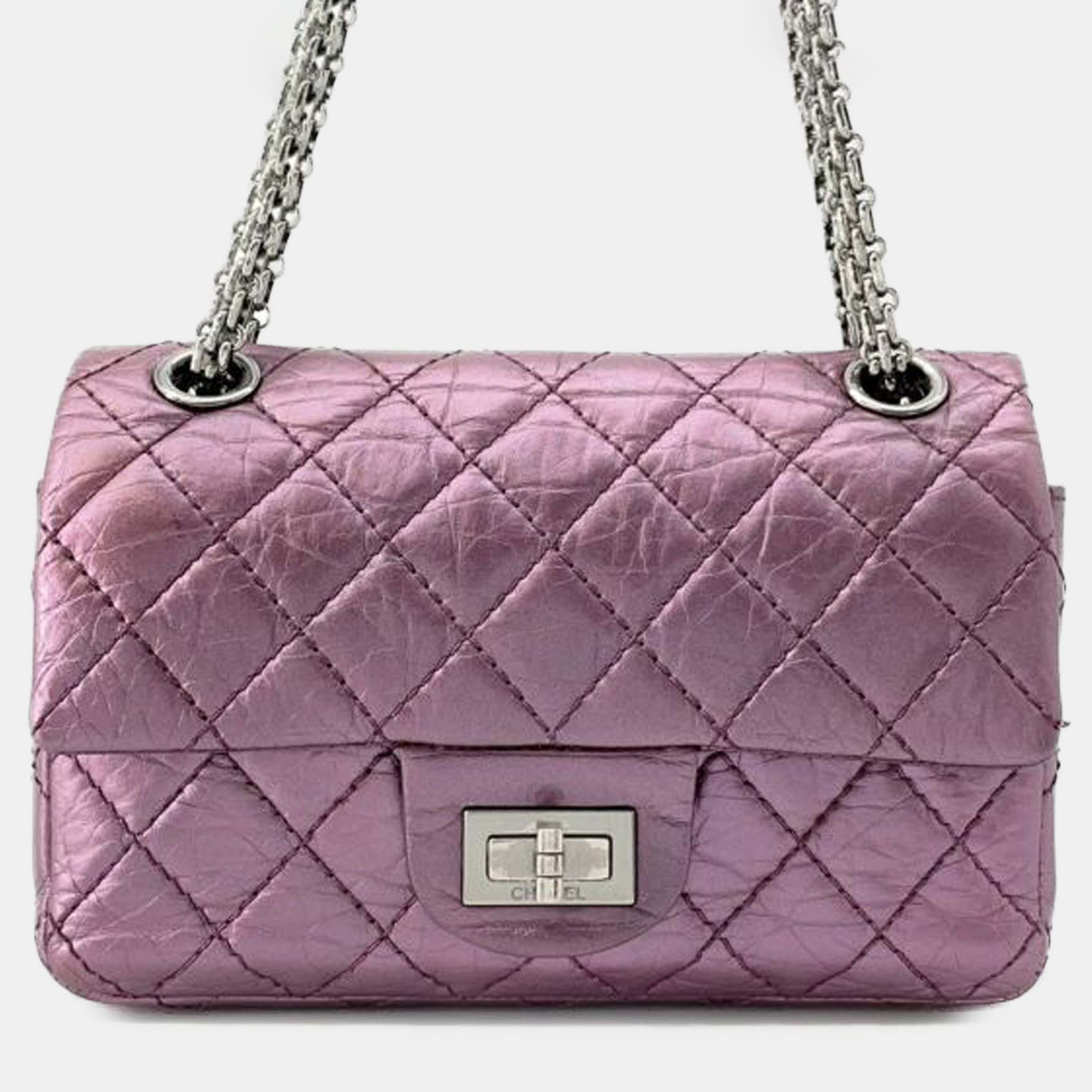 Chanel Pink Mini Reissue 2.55 Quilted Metallic Lambskin Double Flap, Shoulder Bags - Luxury Closet catalog