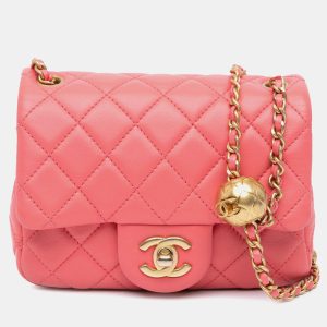 Chanel Classic Pearl Crush Single Flap Mini Square Lambskin Shoulder Bag, Handbags - Luxury Closet catalog