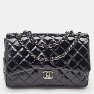 Chanel Black Quilted Patent Leather Jumbo Classic Single Flap Bag, Shoulder Bags - Luxury Closet catalog