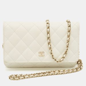 Chanel White Quilted Caviar Leather WOC Bag, Wallets & Money Clips - Luxury Closet catalog