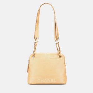 Chanel Yellow Caviar Logo Chain Shoulder Bag, Shoulder Bags - Luxury Closet catalog