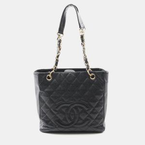 Chanel PST Black Calfskin Leather Tote Bag, Tote Handbags - Luxury Closet catalog