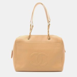 Chanel Coco Mark Beige Calfskin Tote Bag, Tote Handbags - Luxury Closet catalog