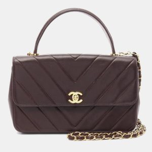 Chanel Chevron V-Stitch Bordeaux Lambskin Handbag, Satchels - Luxury Closet catalog