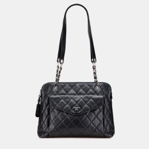 Chanel Black CC Quilted Caviar Front Pocket Shoulder Bag, Shoulder Bags - Luxury Closet catalog