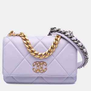 Chanel Purple Quilted Lambskin 19 Wallet on Chain, Wallets & Money Clips - Luxury Closet catalog