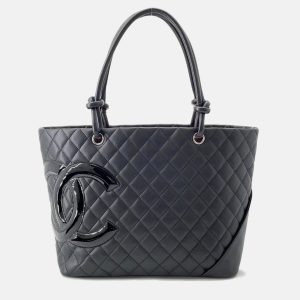 Chanel Cambon Line Tote Bag Black Leather Size Large, Tote Handbags - Luxury Closet catalog
