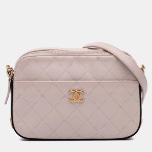 Chanel Pink Calfskin Grosgrain Stitched Button Up Camera Case, Shoulder Bags - Luxury Closet catalog