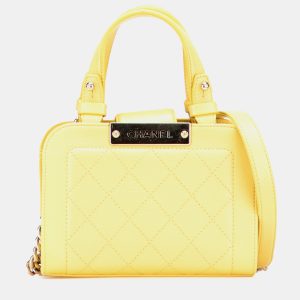 Chanel Yellow Mini Calfskin Label Click Shopping Tote, Satchels - Luxury Closet catalog