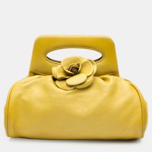 Chanel Yellow Lambskin Camellia Frame Clutch, Clutches & Special Occasion Bags - Luxury Closet catalog