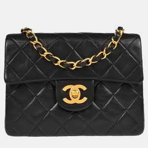 Chanel Mini Classic Square Flap Black Lambskin Shoulder Bag, Handbags - Luxury Closet catalog