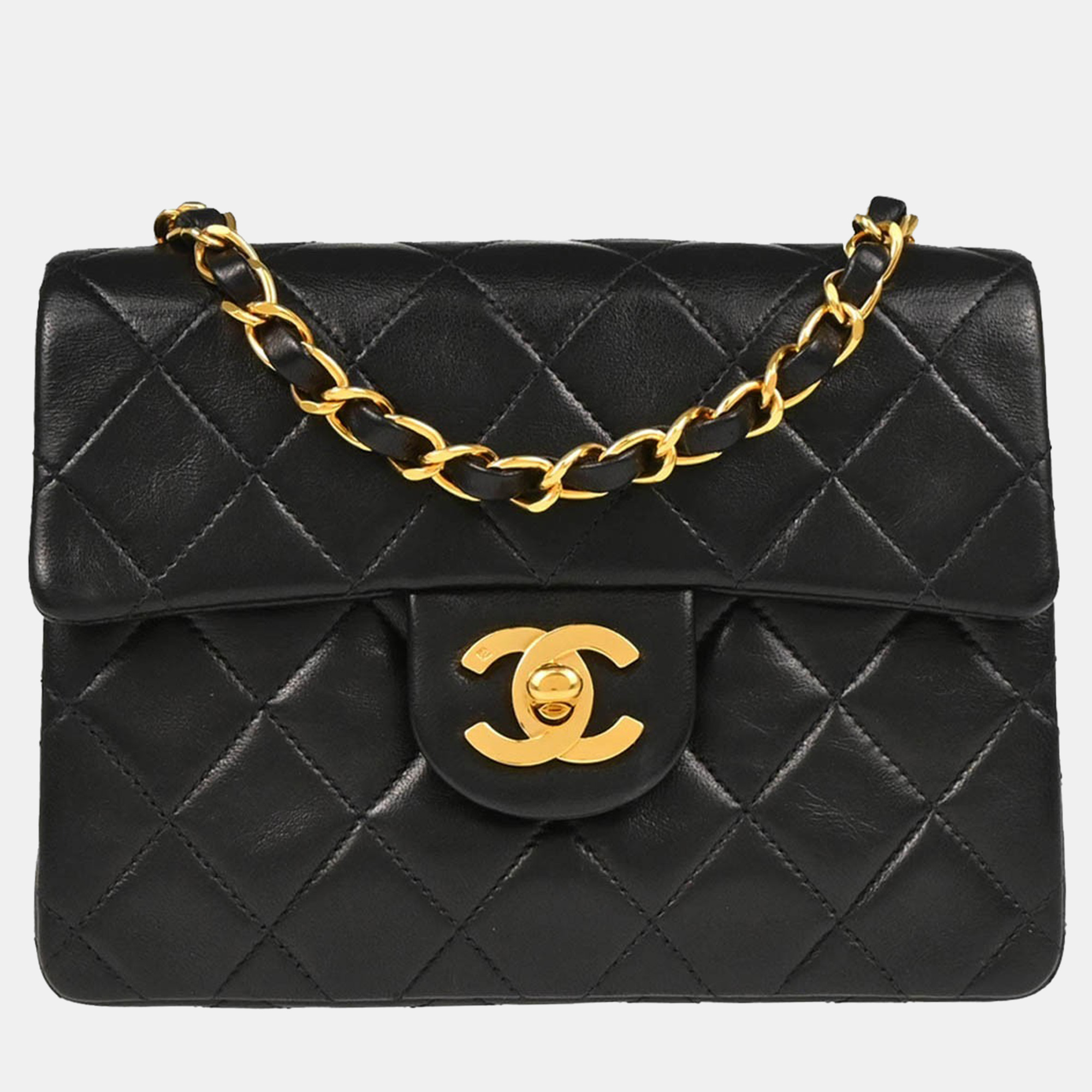 Chanel Mini Classic Square Flap Black Lambskin Shoulder Bag, Handbags - Luxury Closet catalog
