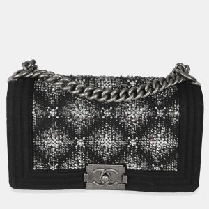 Chanel Black Jersey Strass Old Medium Boy Bag, Handbags - Luxury Closet catalog