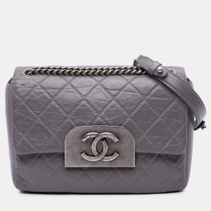 Chanel Square Flap Purple Quilted Aged Calfskin Leather Shoulder Bag, Handbags - Luxury Closet catalog