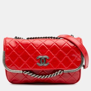 Chanel Chain Frame Red Aged Calfskin Leather Shoulder Bag, Handbags - Luxury Closet catalog