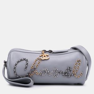Chanel 20s Bowling Gray Calfskin Leather Shoulder Bag, Handbags - Luxury Closet catalog