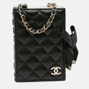 Chanel Book Card Holder Chain Quilted Black Lambskin Shoulder Bag, Handbags - Luxury Closet catalog