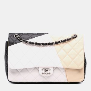 Chanel Jumbo Classic Tricolor Lambskin Colorblock Double Flap, Shoulder Bags - Luxury Closet catalog