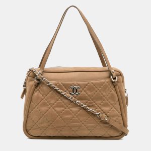 Chanel Brown Quilted Iridescent Calfskin Relax CC Satchel, Satchels - Luxury Closet catalog