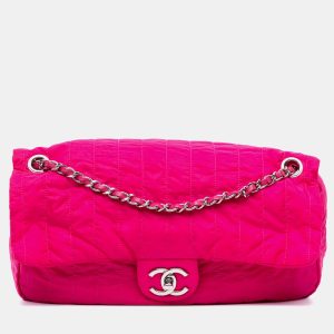 Chanel Pink Jumbo Quilted Nylon Soft Shell Flap, Shoulder Bags - Luxury Closet catalog
