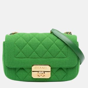 Chanel Green Mini Jersey Chic With Me Flap, Shoulder Bags - Luxury Closet catalog