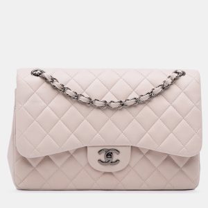Chanel White Jumbo Classic Lambskin Double Flap Bag, Shoulder Bags - Luxury Closet catalog