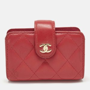 Chanel Pink Quilted Leather Gusset Card Holder, Wallets & Money Clips - Luxury Closet catalog
