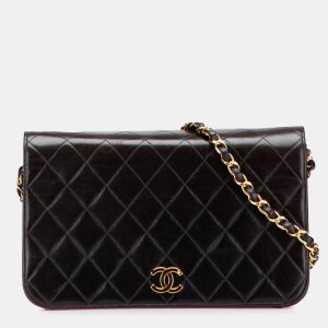 Chanel Black CC Quilted Lambskin Full Single Flap, Shoulder Bags - Luxury Closet catalog