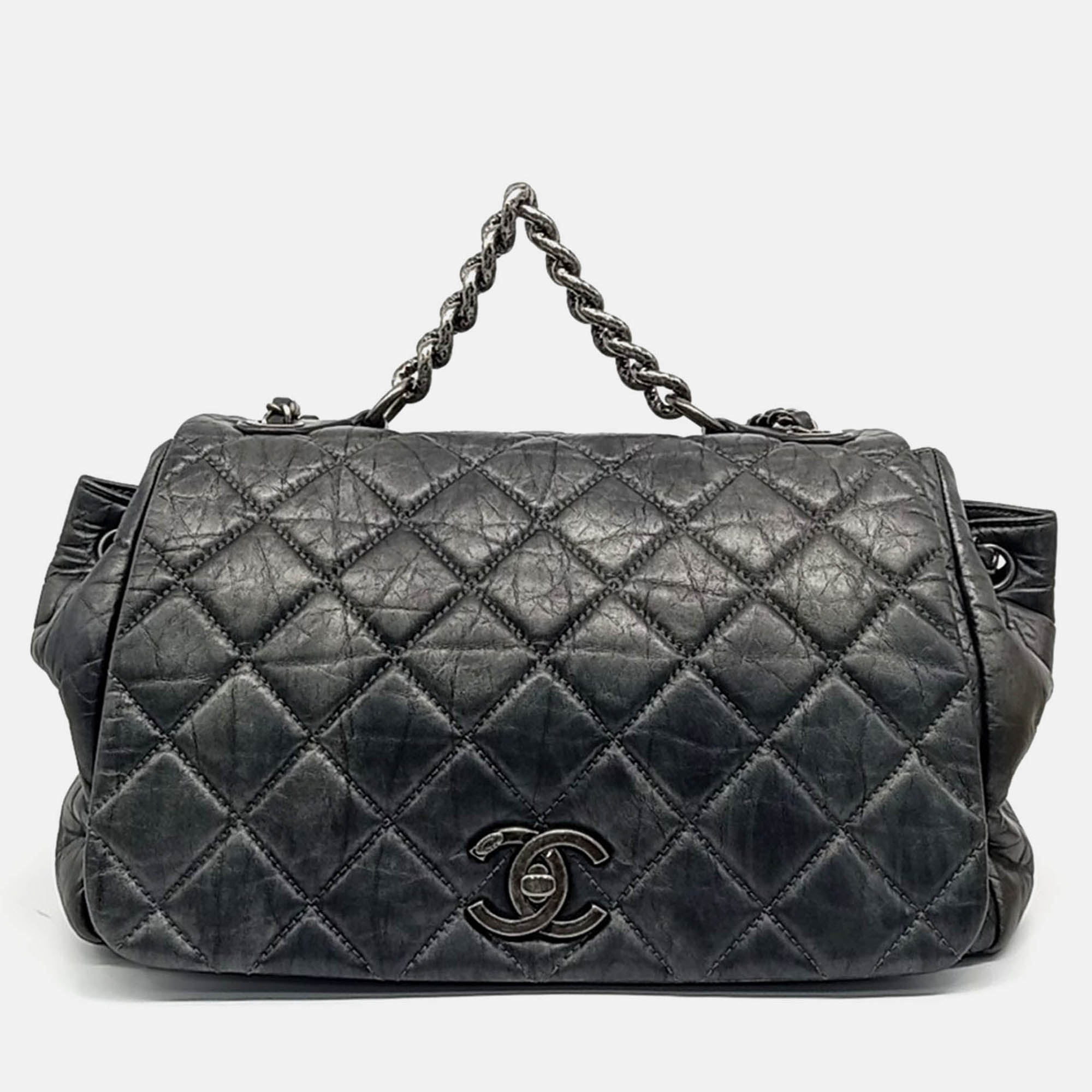 Chanel Black Leather Pondicherry Flap Bag, Handbags - Luxury Closet catalog