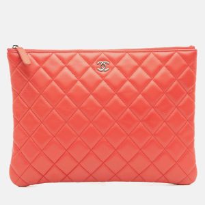 Chanel Red Medium Quilted Lambskin O Case Clutch, Clutches & Special Occasion Bags - Luxury Closet catalog