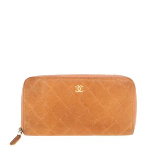Chanel Orange Quilted Caviar Suede CC Zip Around Wallet, Wallets & Money Clips - Luxury Closet catalog